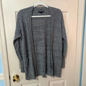 Gray American Eagle Open-Front Knit Cardigan